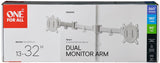 Support moniteur Smart - ONE FOR ALL - Vesa 100 - Double Bras - 13 et 32'' - 8kgs max - Hauteur réglable - Blanc