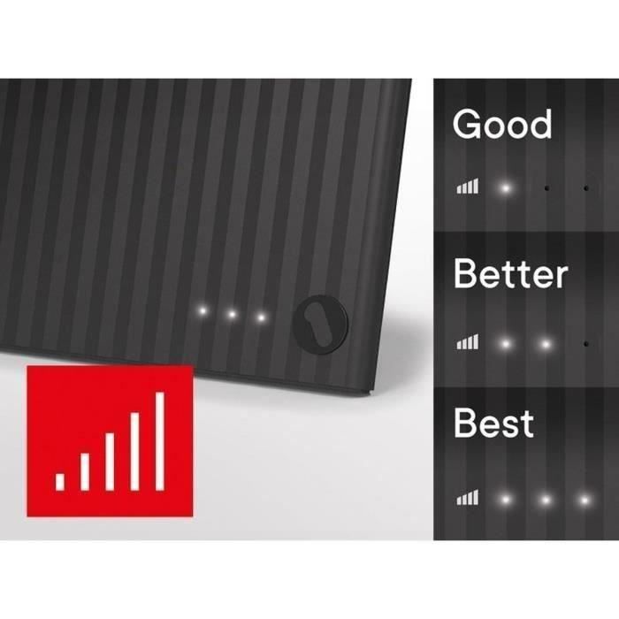 Antenne d'intérieur amplifiée - ONE FOR ALL - Avec portée de réception de 25 km - Signal de réception lumineux