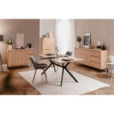 Table a manger ONEX - Chene artisan et noir - 180 x 90 x 75 cm - Jusqu'a 10 personnes