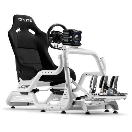 Cockpit de simulation - OPLITE - GTR S8 Infinity Force - Acier carbone - Blanc - Simracing haute performance