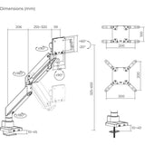 Support d'Ècran articulÈ pour bureau - OPLITE - MT57 - Blanc