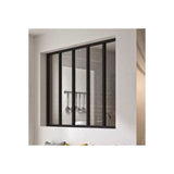 OPTIMUM Verriere 5 carreaux en verre trempÈ Noir - 108 x 148,7 cm