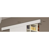 OPTIMUM - Kit porte coulissante + rail + bandeau Atelier - H.204xL.83xP.4 cm - Blanche lignÈe