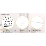 OPTIMUM - Kit porte coulissante + rail + bandeau Atelier - H.204xL.83xP.4 cm - Blanche lignÈe