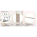 OPTIMUM - Kit porte coulissante + rail + bandeau Vérone - H.204xL.83xP.4 cm - Chene taupe