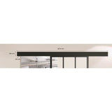 OPTIMUM - Kit porte coulissante + rail + bandeau Atelier - H.204xL.83xP.4 cm - Noir verre transparent
