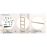OPTIMUM - Kit porte coulissante 3 carreaux + rail + bandeau VÈrone - H.204 x L.83 x P.4 cm - Chene taupe