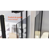 OPTIMUM Verriere coulissante 4 carreaux en verre trempÈ Noir - 108 x 123,2 cm
