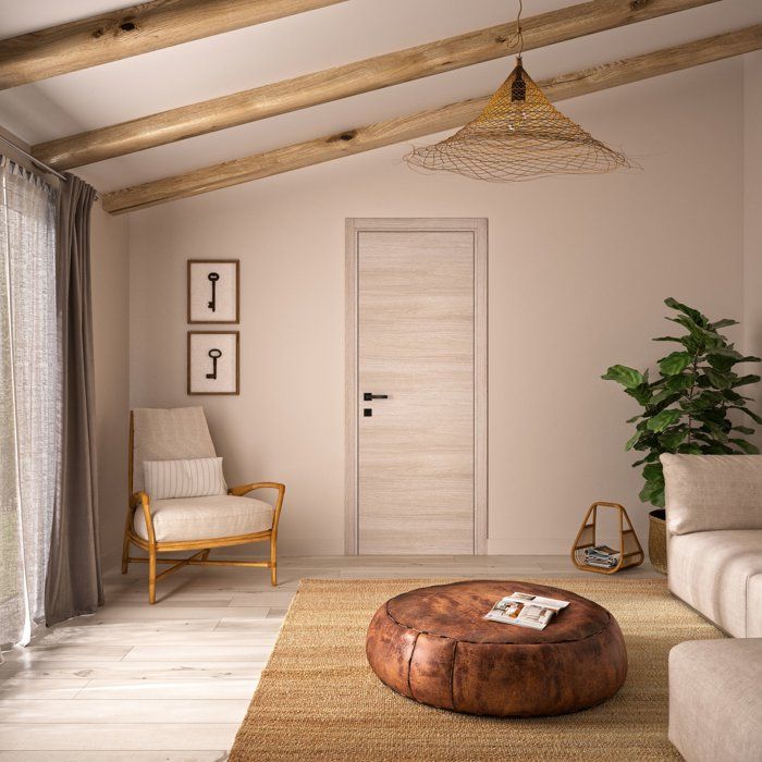Bloc porte avec huisserie réversible et ajustable - OPTIMUM - Premium - Chene blond - H 204 x Ep 4,4 x L 73 cm