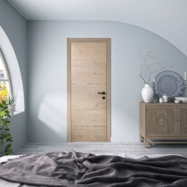 Bloc porte avec huisserie réversible et ajustable - OPTIMUM - Premium - Noisette - H 204 x Ep 4,4 x L 83 cm