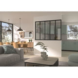 Kit verriere fixe - OPTIMUM - Aluminium - 5 carreaux - H117 X L168,5 cm - Noir