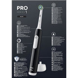 Brosse a dent électrique - ORAL-B - Pro 1 - Noire - Capteur de pression 360 - Autonomie 7 jours