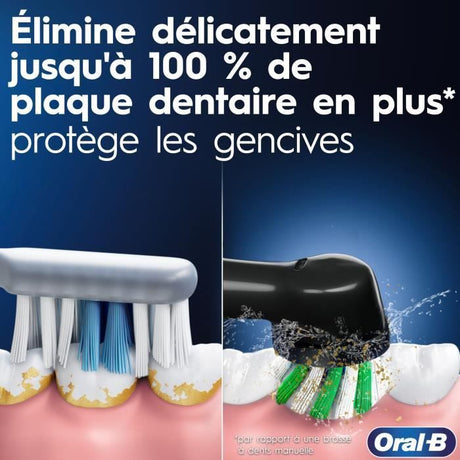 Oral-B Pro Series 1 Brosse a dents électrique bleue, Sensitive Clean, 1 Brossette, Capteur de pression pour protéger les gencives