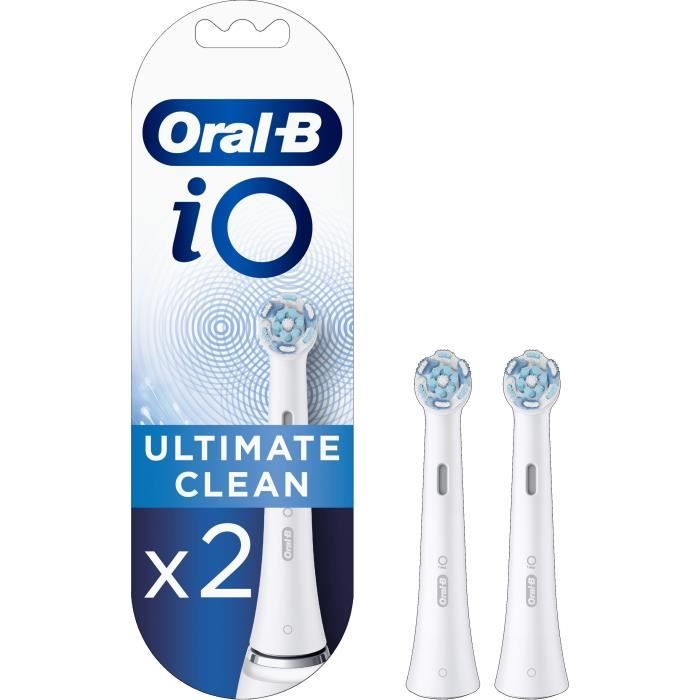 Tetes de brosse Oral-B iO Ultimate Clean - Pack X2 - Élimination de la plaque dentaire a 100% des le jour 1