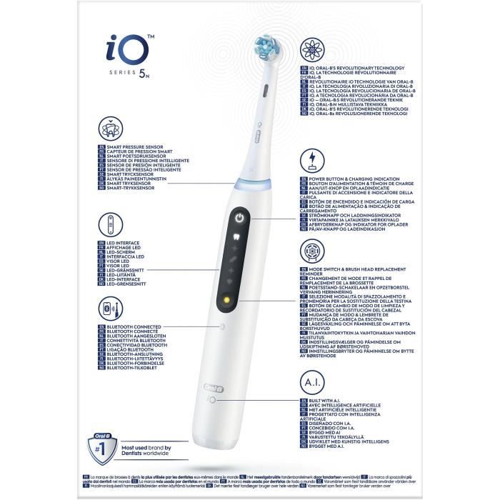 Brosses a dents - ORAL-B - iO5n Quite - White + Travel case - Electrique
