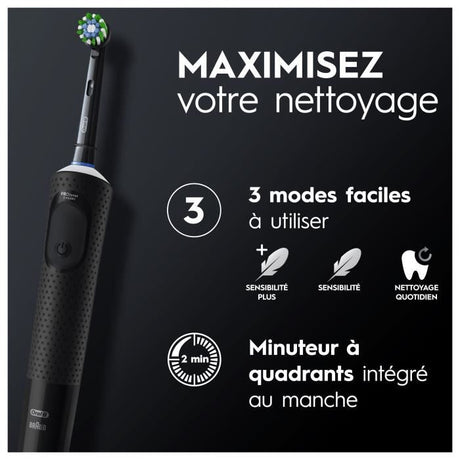 Oral-B Vitality Pro Brosse a Dents Électrique Noire, 1 Brossette