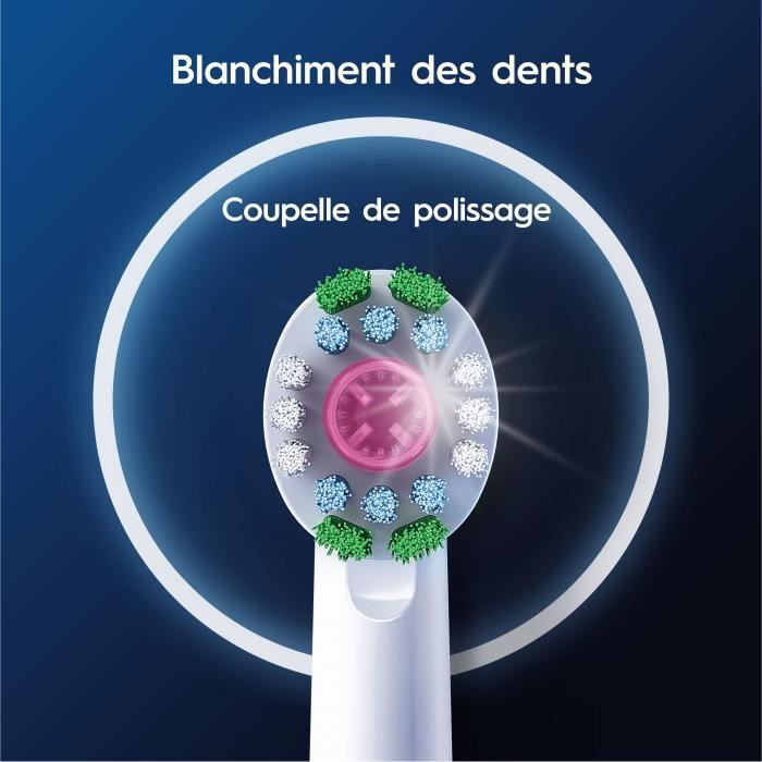 Brossettes ORAL-B - 3D White - Pack de 8 brossettes pour brosse a dent Èlectrique