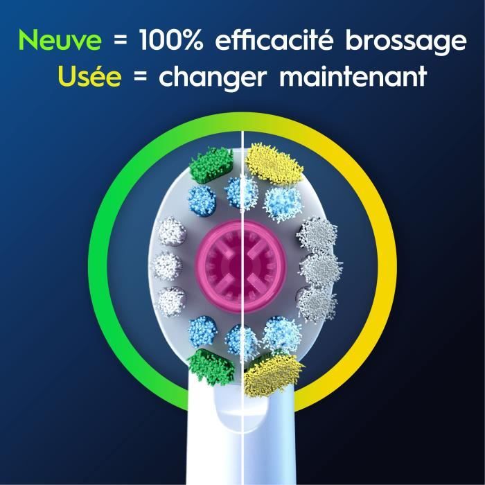 Brossettes ORAL-B - 3D White - Pack de 8 brossettes pour brosse a dent Èlectrique
