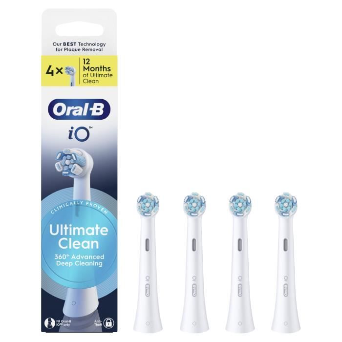 Brossettes - ORAL-B - IO refills Ultimate Clean - Pack de 4 - Blanc