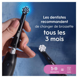 Brossettes - ORAL-B - IO refills Gentle Care - Pack de 4 - Noir