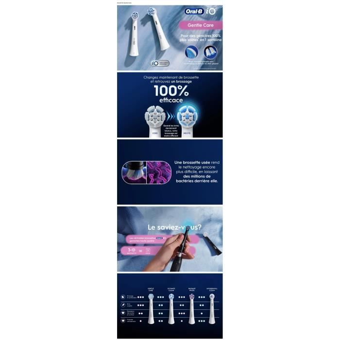Recharges de brosse a dents - ORAL B - iO - x4 Soin Doux Blanc