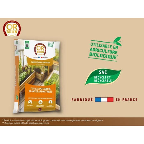 Terreau potager & Plantes aromatiques - OR BRUN - OBRTARO6U - 6L - Croissance rapide
