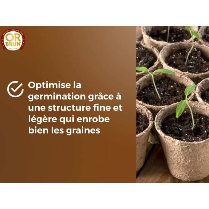 Terreau Semis - OR BRUN - OBRTSEM6U - 6L - Améliore le Drainage - Rétention d'Eau Optimale