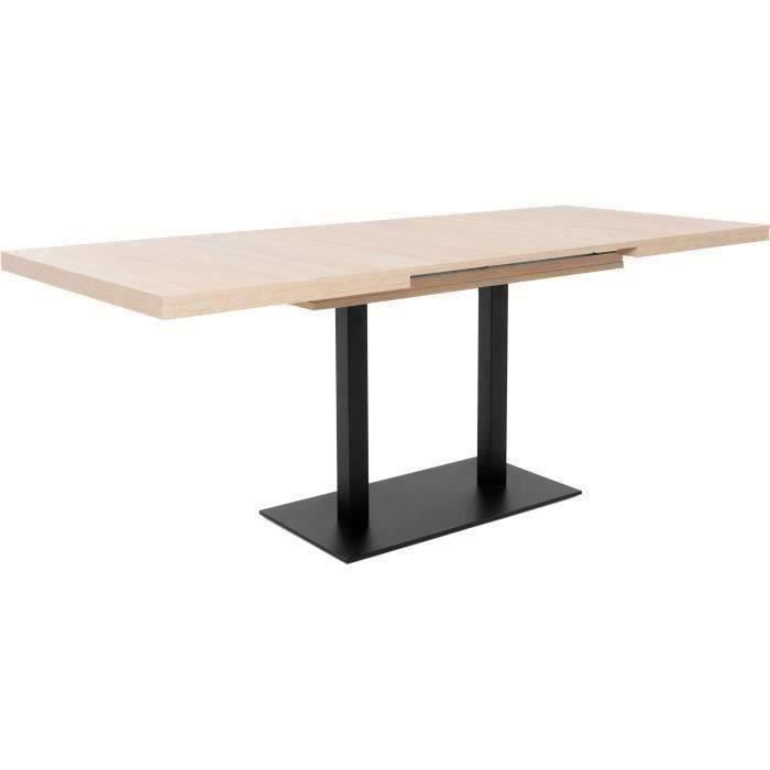 Table a manger extensible ORLANDO - Rectangulaire - style industriel - Décor chene sonoma -8/10 personnes - 120-200 x P 80 x H 75