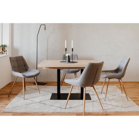Table a manger extensible ORLANDO - Rectangulaire - style industriel - Décor chene sonoma -8/10 personnes - 120-200 x P 80 x H 75