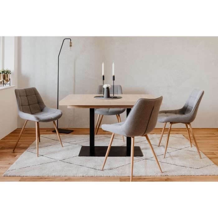 Table a manger extensible ORLANDO - Rectangulaire - style industriel - Décor chene sonoma -8/10 personnes - 120-200 x P 80 x H 75