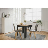 Table OSLO - Rectangulaire - 4 personnes - 80 x 77 x 80 cm - Noir / Chene artisan