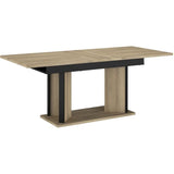 Table a manger avec allonge - OSTARA - Rectangulaire - Chene / Noir - 8 personnes - 160/199,8 x 90 x 78 cm - PARISOT