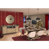 Table a manger avec allonge - OSTARA - Rectangulaire - Chene / Noir - 8 personnes - 160/199,8 x 90 x 78 cm - PARISOT