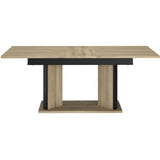 Table a manger avec allonge - OSTARA - Rectangulaire - Chene / Noir - 8 personnes - 160/199,8 x 90 x 78 cm - PARISOT
