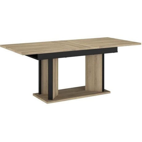 Table a manger avec allonge - OSTARA - Rectangulaire - Chene / Noir - 8 personnes - 160/199,8 x 90 x 78 cm - PARISOT