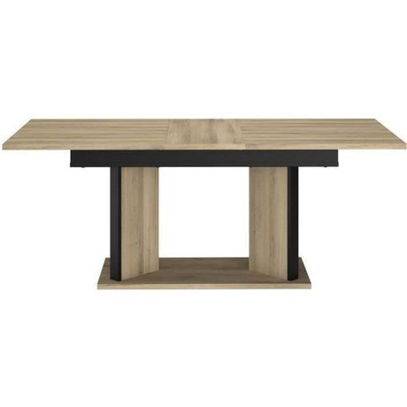 Table a manger avec allonge - OSTARA - Rectangulaire - Chene / Noir - 8 personnes - 160/199,8 x 90 x 78 cm - PARISOT