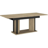 Table a manger avec allonge - OSTARA - Rectangulaire - Chene / Noir - 8 personnes - 160/199,8 x 90 x 78 cm - PARISOT