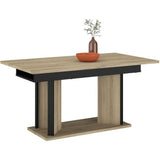 Table a manger avec allonge - OSTARA - Rectangulaire - Chene / Noir - 8 personnes - 160/199,8 x 90 x 78 cm - PARISOT