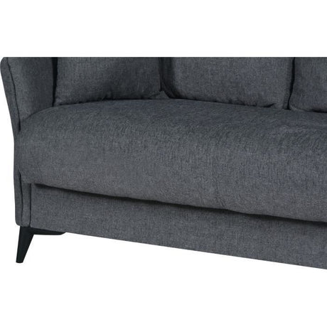 Canapé convertible 3 places  - OTTOWA - Tissu gris foncé - 2 coussins - Coffre de rangement -  217 x 92 x 85 cm