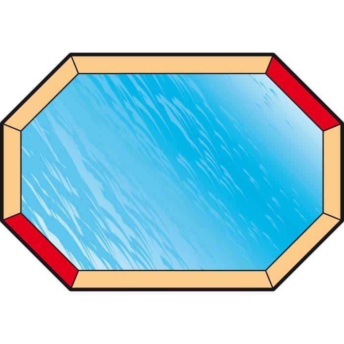 Bâche d'hiver et de sécurité pour piscine bois UBBINK Octogonale 300x490 - Bleue - Epaisseur 550gr