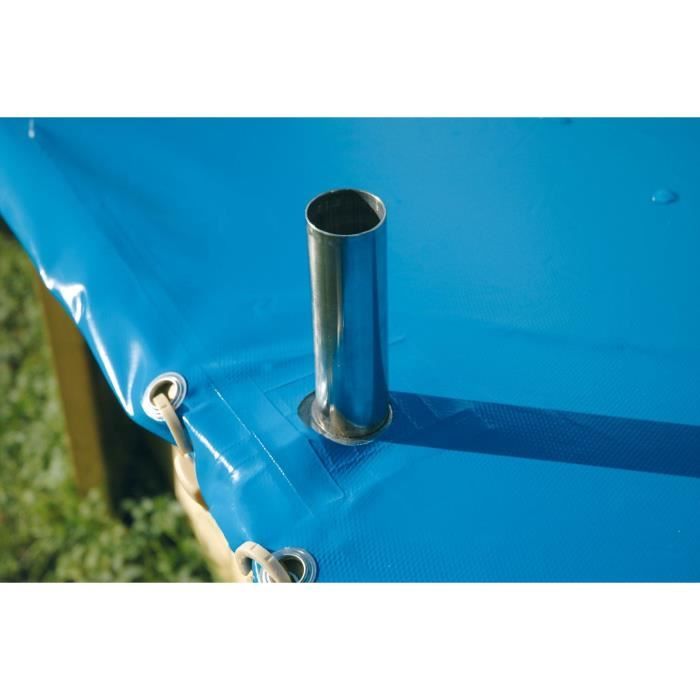 Bâche d'hiver et de sécurité pour piscine bois UBBINK Octogonale 300x490 - Bleue - Epaisseur 550gr