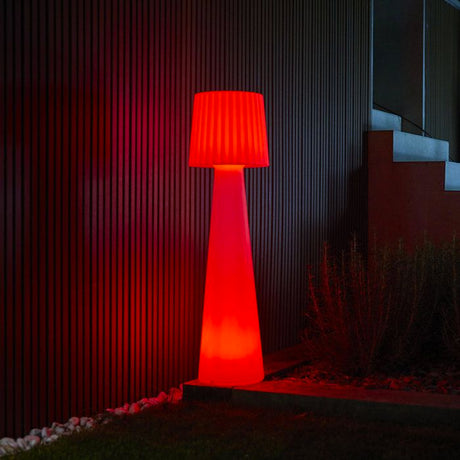 Lampadaire extérieur sans fil - LUMISKY - LADY C110 - LED multicolore dimmable - Abat-jour ondulé - Télécommande - H110 cm
