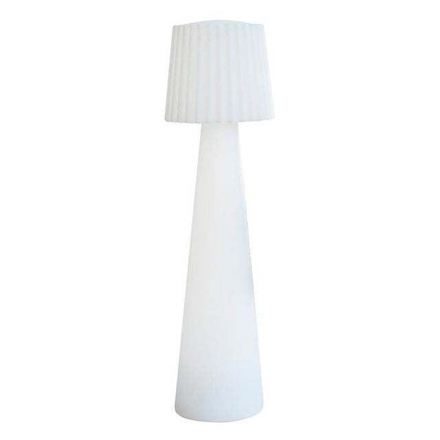 Lampadaire extérieur sans fil - LUMISKY - LADY C110 - LED multicolore dimmable - Abat-jour ondulé - Télécommande - H110 cm