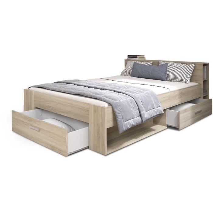 Demeyere - Lit adulte 160 x 200 cm - Chene Kronberg - Oxygene