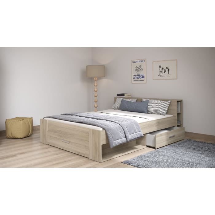 Demeyere - Lit adulte 160 x 200 cm - Chene Kronberg - Oxygene