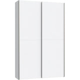 Armoire 2 portes coulissantes multifonction - Blanc mat - L120 x P41,6 x H190,5 cm - OZZULA