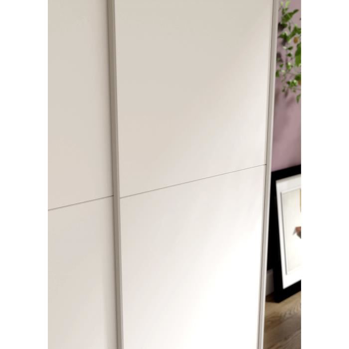 Armoire 2 portes coulissantes - Blanc mat - L 120 x P 61,2 x H 190,5 cm - OZZULA