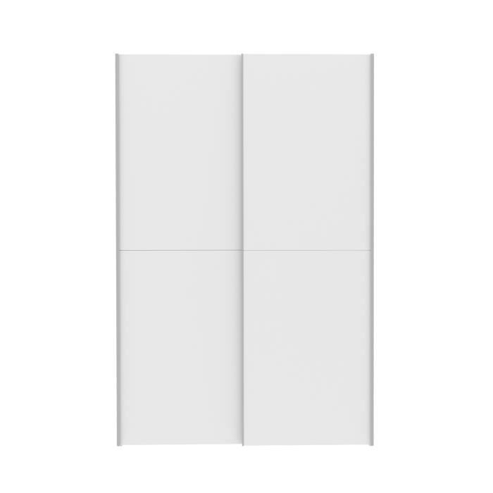 Armoire 2 portes coulissantes - Blanc mat - L 120 x P 61,2 x H 190,5 cm - OZZULA