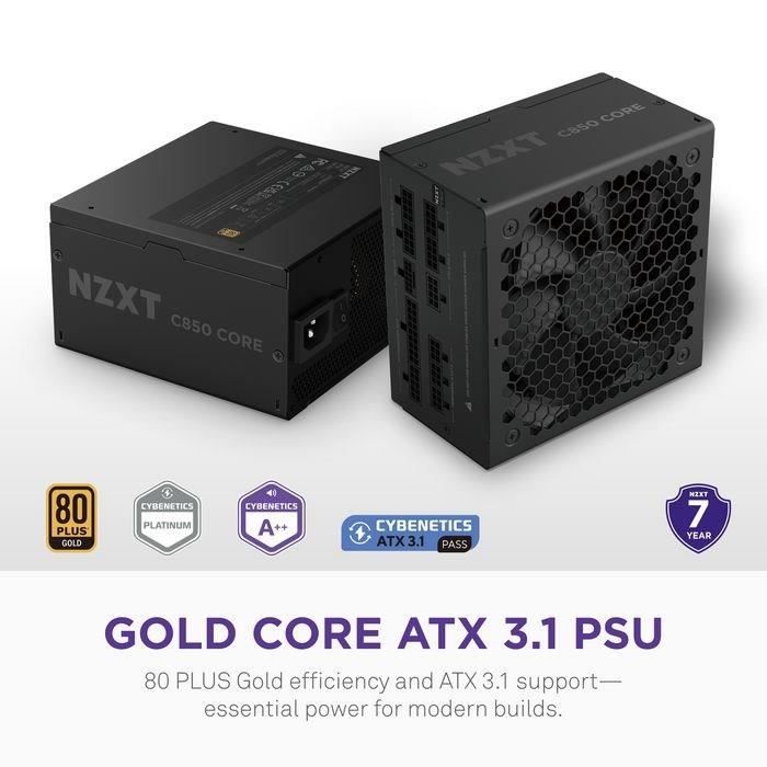 Alimentation PC - NZXT - PA-8G3BB-EU - C850 Gold Core - 80Plus Gold - Fully-modular - ATX 3.1 Power Supply - EU Power Cord