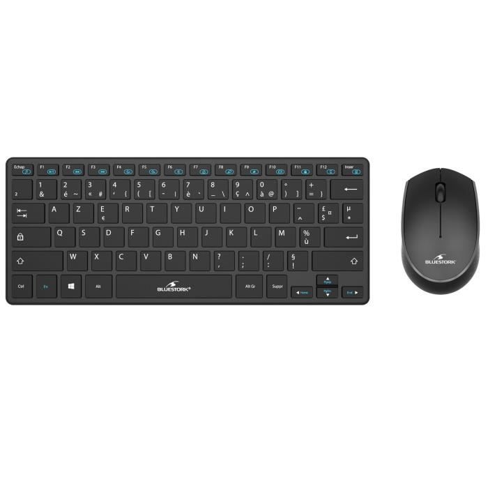 Pack Clavier Souris - BLUESTORK - PACK MINI - Sans Fil - Compact - Noir